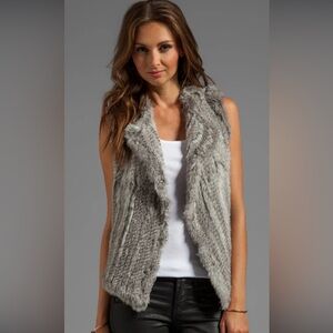 525 luxe rabbit fur vest. Sz M